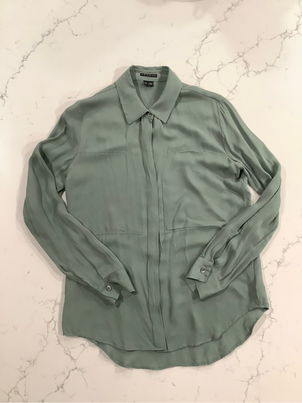 Theory Blouse in Sage Green